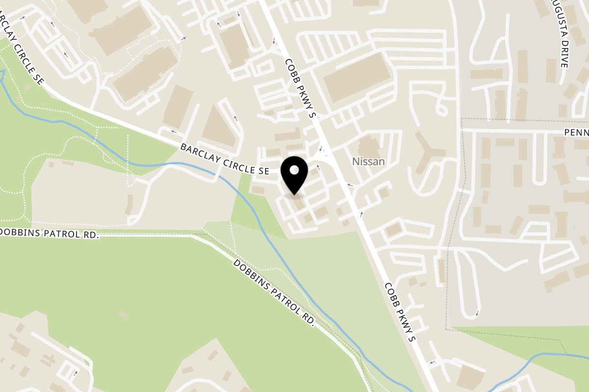 Map showing the location of Calle El Hambre on 950 Cobb Parkway Southeast in Marietta